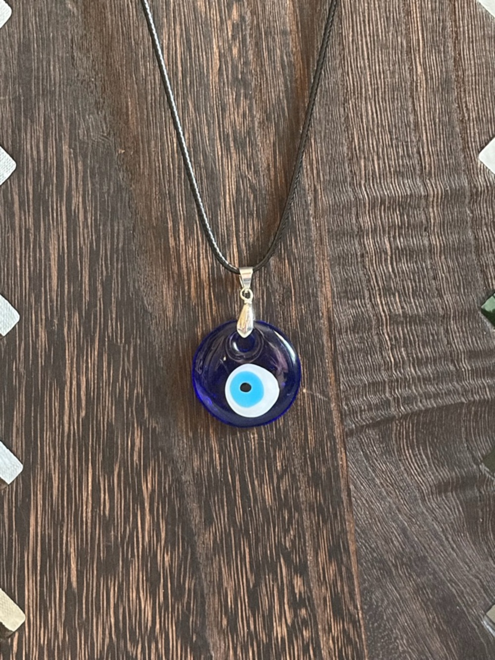 Blue Evil Eye Necklace Nazar Amulet Protection Pendant Adjustable Cord Spiritual